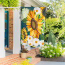Sunflower Bloom Burlap House Flag