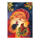Cheerful Santa Lustre House Flag