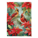 Cardinals In Winter Suede House Flag