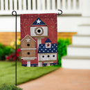 Primitive Birdhouses Burlap Garden Flag