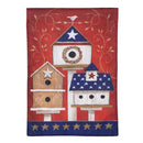 Primitive Birdhouses Burlap Garden Flag