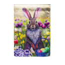 Bunny in Tulip Field Lustre Garden Flag