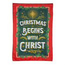 Christmas Begins with Christ Applique House Flag