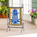 Blue & White Pineapple Applique Garden Flag