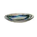 18" Hand Painted Embossed Glass Bird Bath, Blue Crab