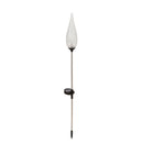 Fire Flame Solar Glass Torch, White Feather Finish,2sp6798ecm