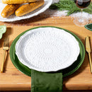 Shades of Green Plate Tree Shaped Embossed Ceramic Salad Plate, 9.5"