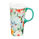 Ceramic Travel Cup, 17 OZ. ,w/box, Hummingbird Friends,3ctc109700