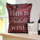 This Is Probably Wine Ceramic Perfect Cup and Compact Tote Giftset, 17oz, Gift Box