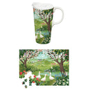 In Bloom Pastoral Story Ceramic Perfect Cup and Puzzle Gift Set, 17oz, Gift Box