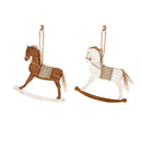 Wood Rocking Horse Ornament, 2 Asst