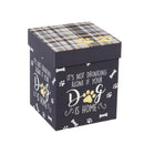 Stemless Wine Glass w/box,It's not drinking alone if your dog is home