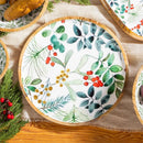 VivaStyle Platter, Round Wood Platter, Festive Foliage, 14"L