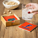 University of Florida Ceramic Coasters Set, 4pcs with Wood Caddy