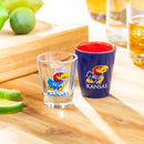 University of Kansas 4-Piece Ceramic and Glass 2oz. Cup Set