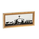 Nativity Scene Hand Painted Screen Wood Frame Wall Decor
