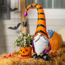 17.75"H Metal Halloween Gnome Garden Statuary with Planter