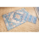 Blue with Coral Digitally-Printed Indoor/Outdoor  Rug, 4'x6',4ir001