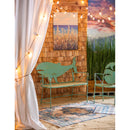 Blue with Coral Digitally-Printed Indoor/Outdoor  Rug, 4'x6',4ir001