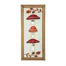 Woodland Storybook Wall Decor, Wood & Textile, Beaded Mushroom, 8" L x 18" H