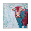 Canvas Wall Art with Wooden Frame, Cow, 24" L x 24" H