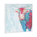 Canvas Wall Art with Wooden Frame, Cow, 24" L x 24" H