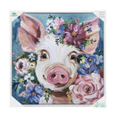 Canvas Wall Art with Wooden Frame, Pig, 24" L x 24" H