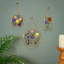 Pressed Flowers Glass Wall Decor, Set of 3