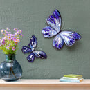 Purple Butterfly Metal Wall Decor, Set of 2