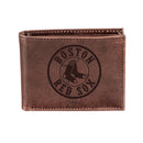Boston Red Sox Bi-Fold Wallet Brown 100% Genuine Leather