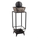 Ridged Globe Fountain with Planter Shelf