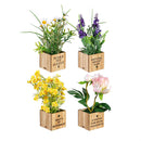 Spring Blooms in LED Wooden Pot