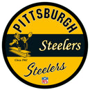 Pittsburgh Steelers NFL Football Large Round Vintage Edgelite LED Decor