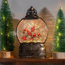 10.5" LED Antique Water Globe with Cardinals on Branches
