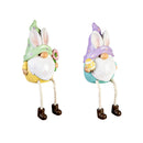 Polyresin Gnome with Bunny Ears and Dangling Legs Table Decor, 2 Asst