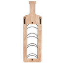 Wine Bottle Shaped Wood and Metal Wall Wine Holder