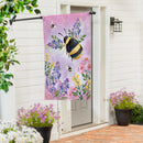 Pollinator Garden Pink Florals Bee Burlap House Flag