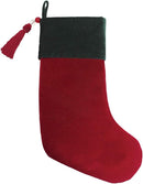 Classic red and green velvet Christmas stocking, finished with a decorative tassel. A perfect festive touch for those who prefer a simple, elegant design.