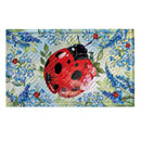 Pollinator Garden Blue Florals Ladybug Embossed Mat