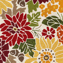 Indoor/Outdoor Fall Florals Polypropylene Accent Rug 24"x42"