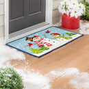 Indoor/Outdoor Hooked Rug, Polypropylene, Snowman With Friends, 24"x42"