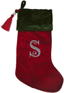 Classic red and green velvet Christmas stocking, finished with a decorative tassel. A perfect festive touch for those who prefer a simple, elegant design.