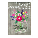 Mason Jar and Lights Garden Burlap Flag,14b10890