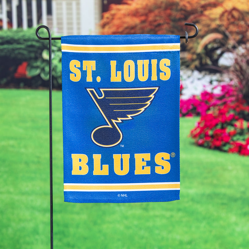 Evergreen Flag,Embossed Suede Flag, GDN Size, St Louis Blues,12.5x0.2x18 Inches