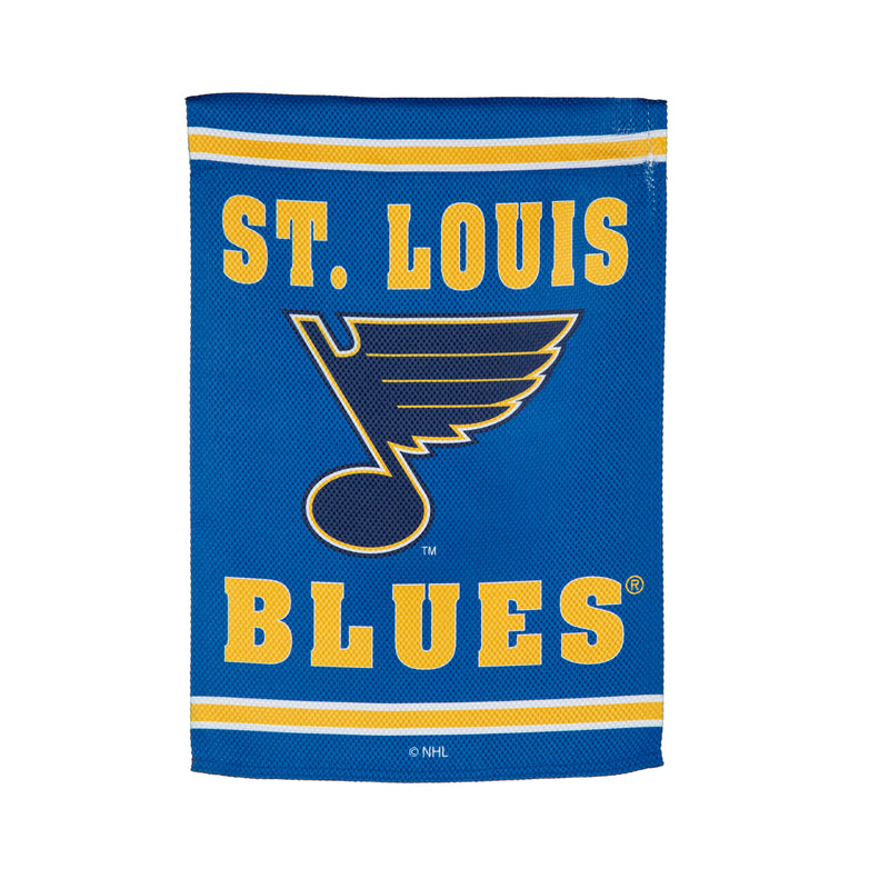 Evergreen Flag,Embossed Suede Flag, GDN Size, St Louis Blues,12.5x0.2x18 Inches