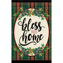 Bless This Home Plaid Garden Linen Flag,14l10014