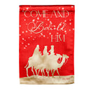 Red and Gold Christmas Night Garden Lustre Front & Back Flag,14lu10621fb