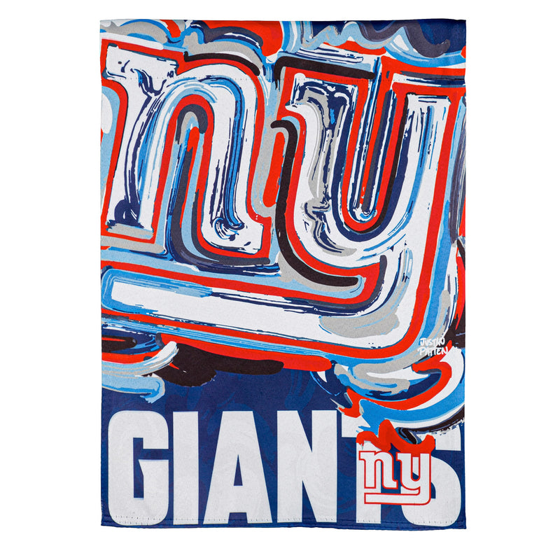 Evergreen Flag,New York Giants, Suede GDN, Justin Patten Logo,12.5x0.1x18 Inches