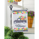 Plaid Truck Floral Garden Strie Flag,14t9709