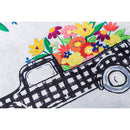Plaid Truck Floral Garden Strie Flag,14t9709